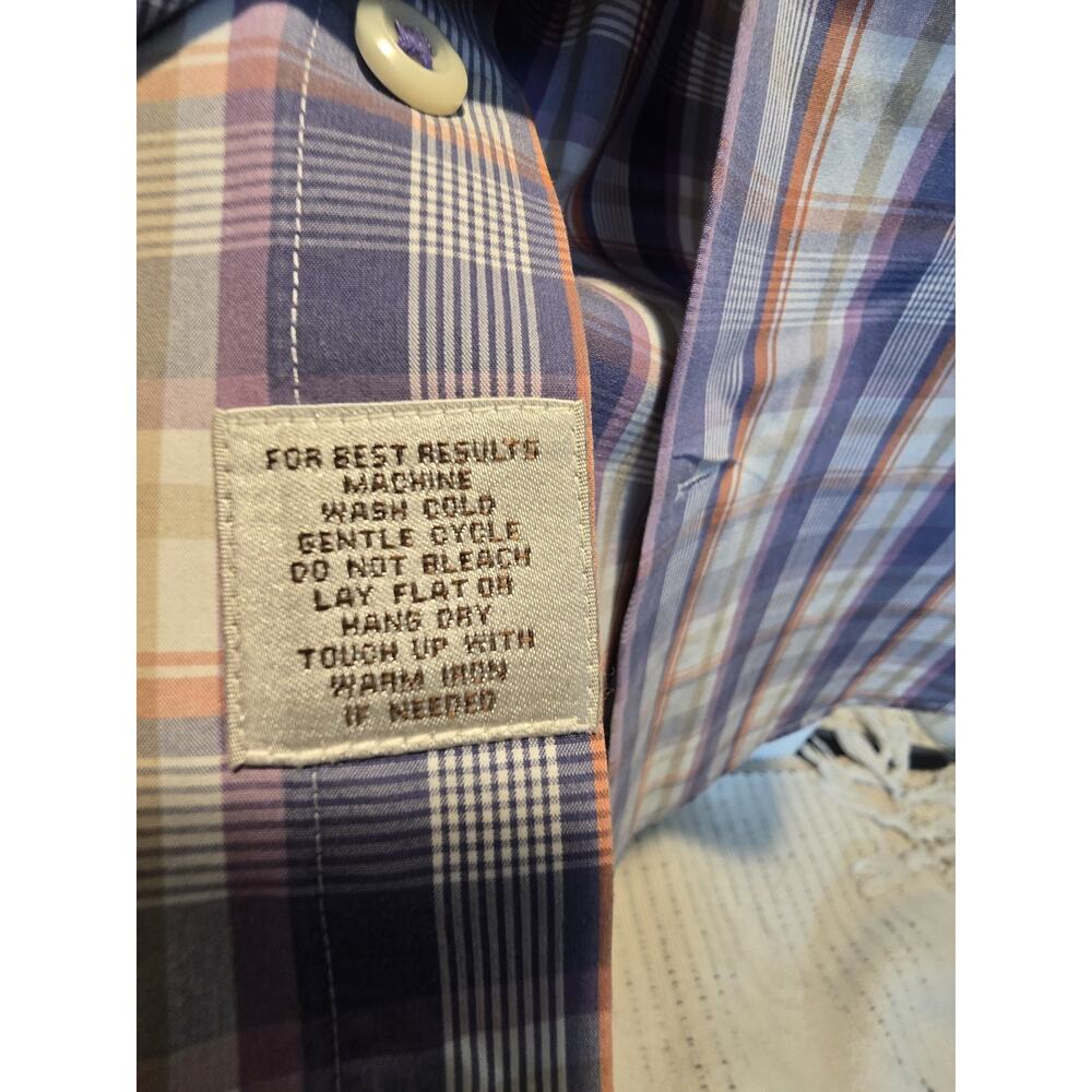 Peter Millar Button Front Shirt Plaid Checks Weekender Wash Long Sleeve Medium M - Picture 8 of 8